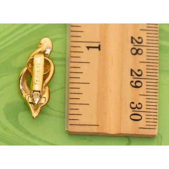 Vintage Intricate Golden Flame Clip On Earrings by Crown Trifari - W3 - Picture 3 of 3